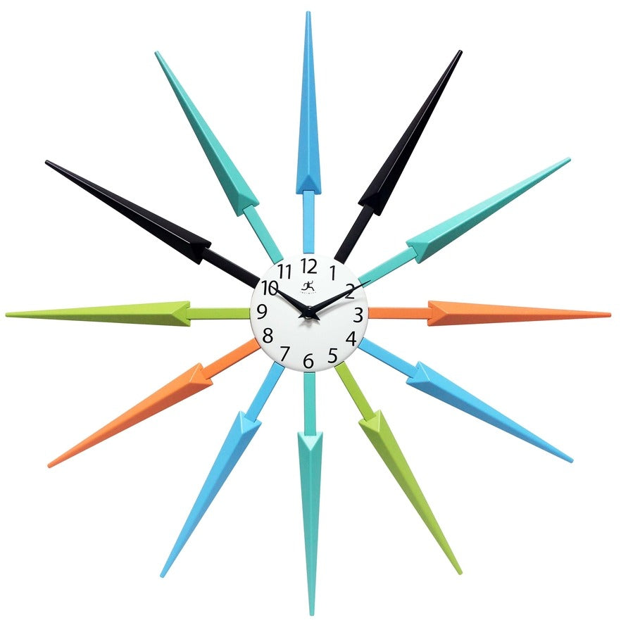 Modern Starburst Multi-Color Wall Clock 24.5 Inch – H3K Home+Design Online