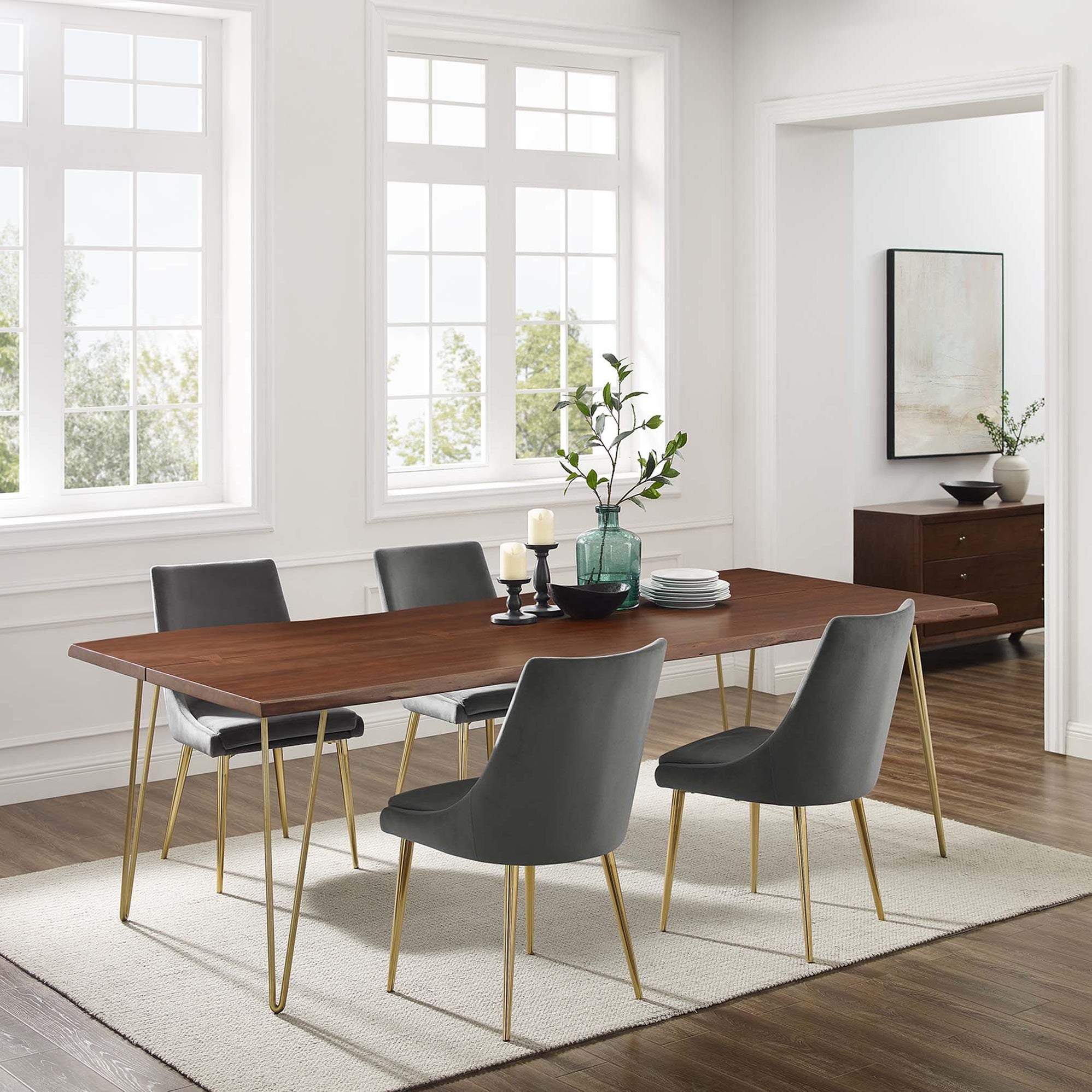 Arlean Table Arlene Live Edge Acacia Wood Dining Table - 3 Sizes - 2 Leg Options ...